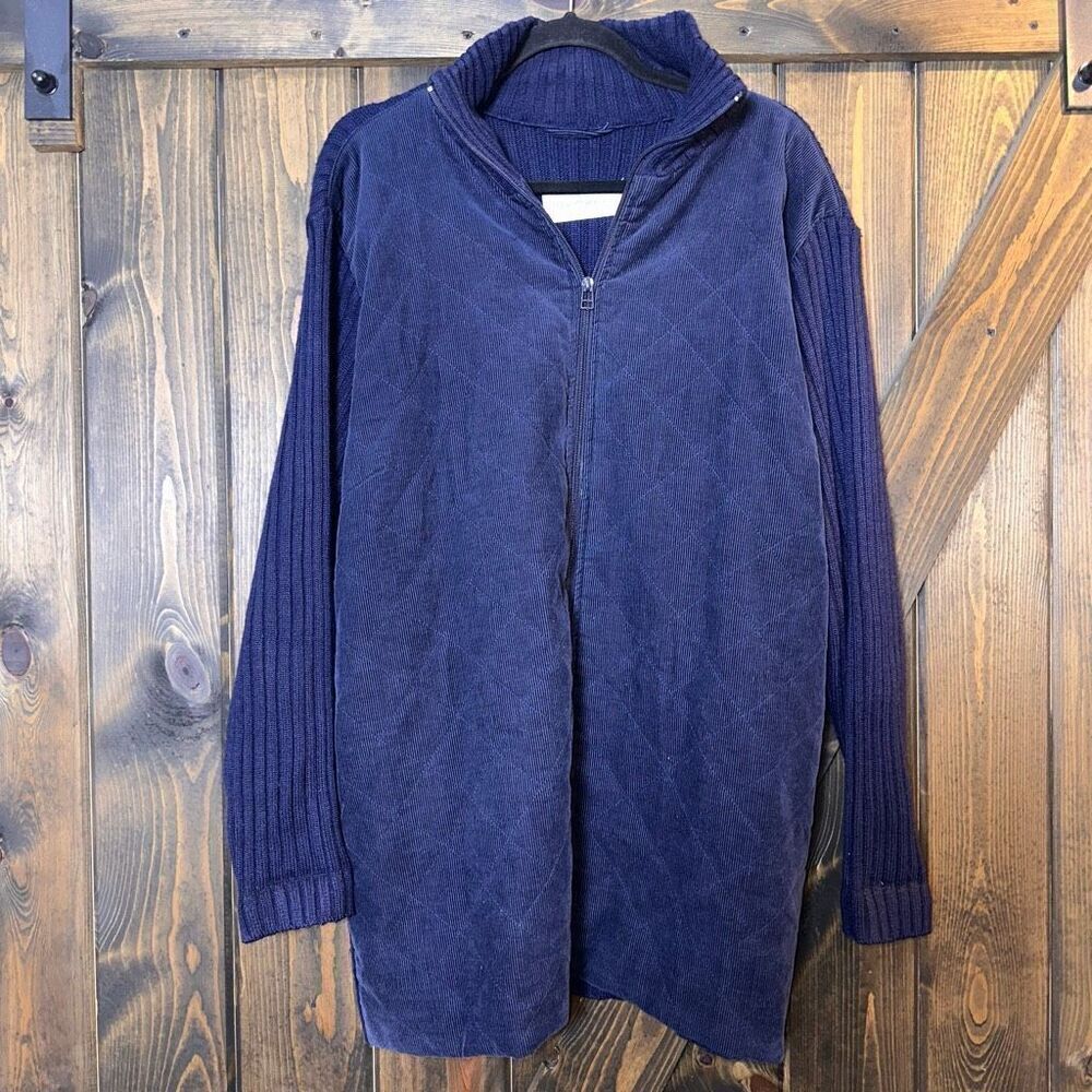 ULLA POPKEN Quilted Corduroy Ribbed Thick Sweater